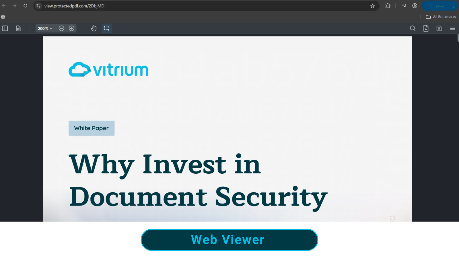 A document viewed in Vitrium's secure web viewer