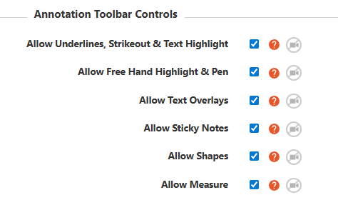 Vitrium Web Viewer Annotation Toolbar Controls