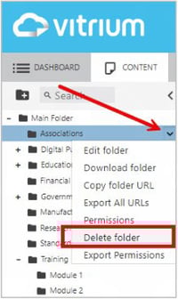 Vitrium - Delete a Folder