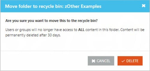Vitrium - Move Folder to Recycle Bin