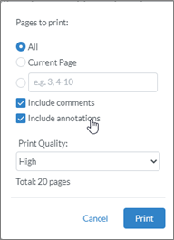 Vitrium Web Viewer Print Dialog Box
