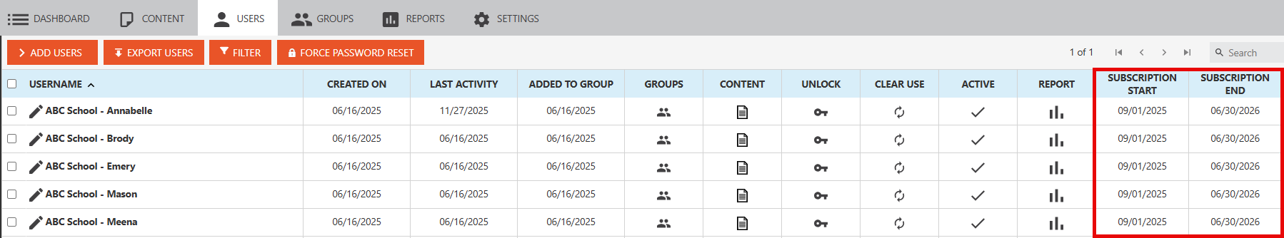 Vitrium Subscription Policy for Users