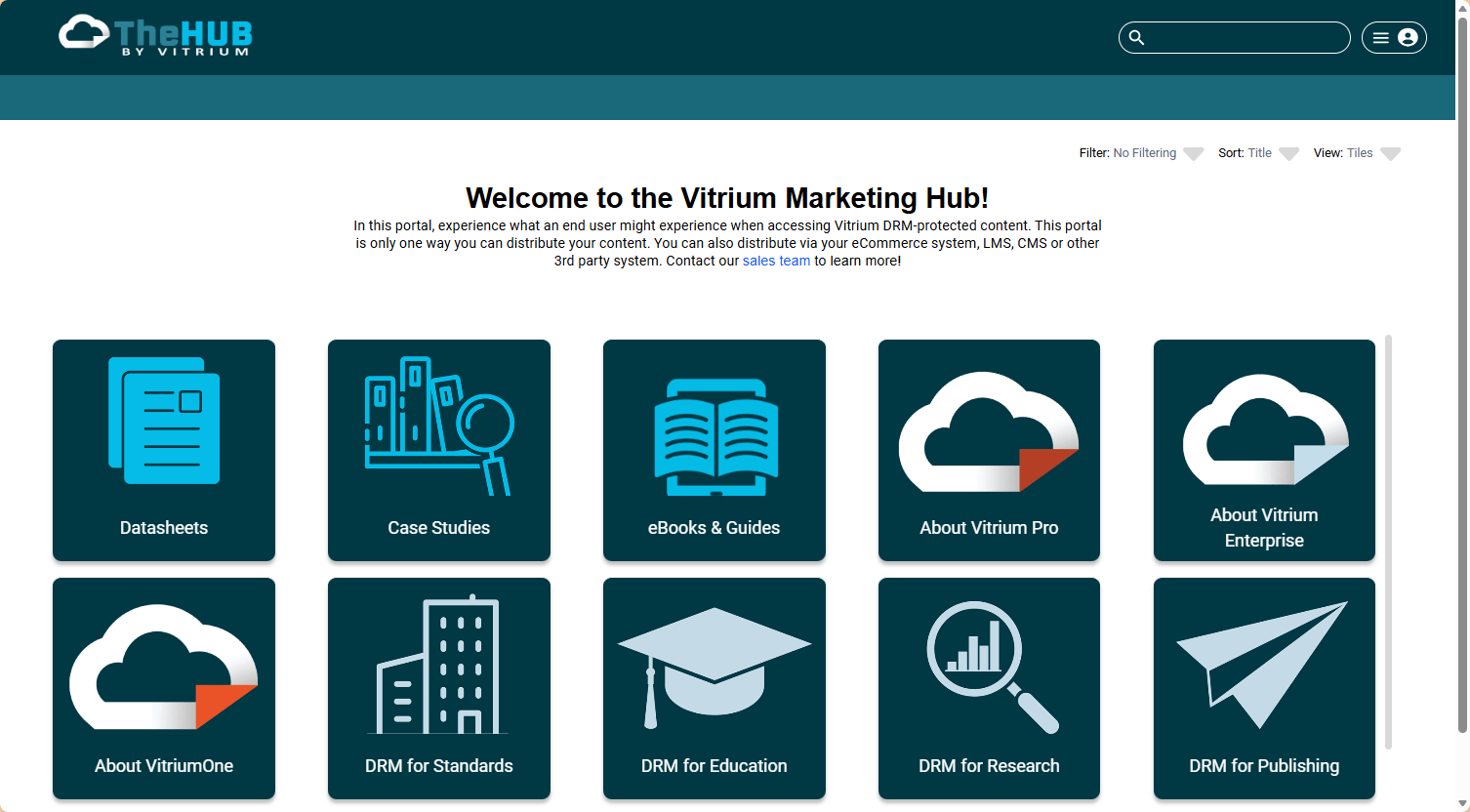 Vitrium User Portal Demo Sample 2