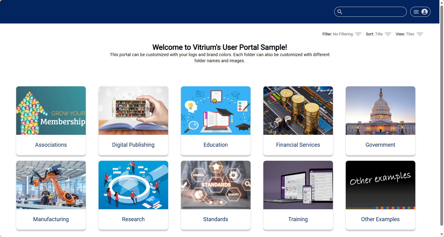 Vitrium User Portal Sample