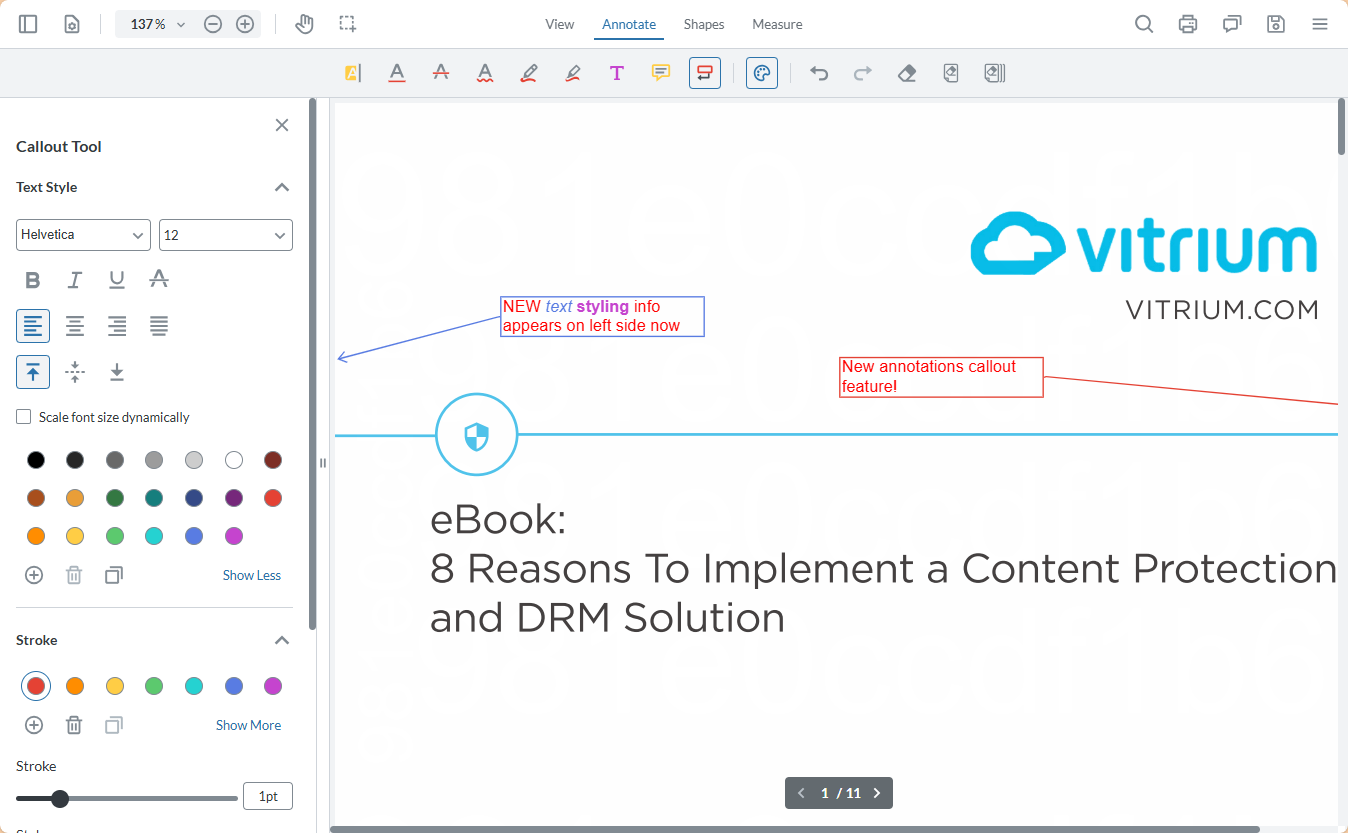 New Vitrium Web Viewer Annotations Features